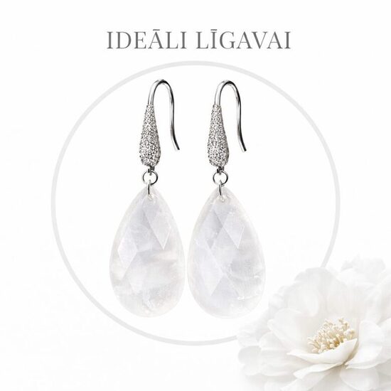 Dzidra kvarca piliena auskari